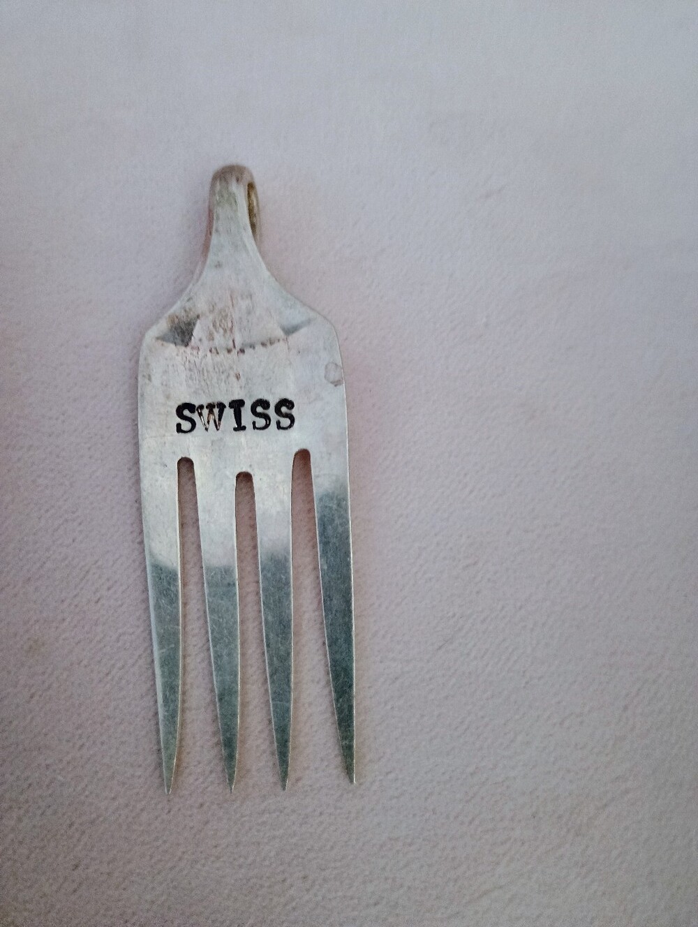 Set of 7 Vintage Cheese/Tasting Fork Markers - Silver Tone- Hand stamped - Picture 6 of 8